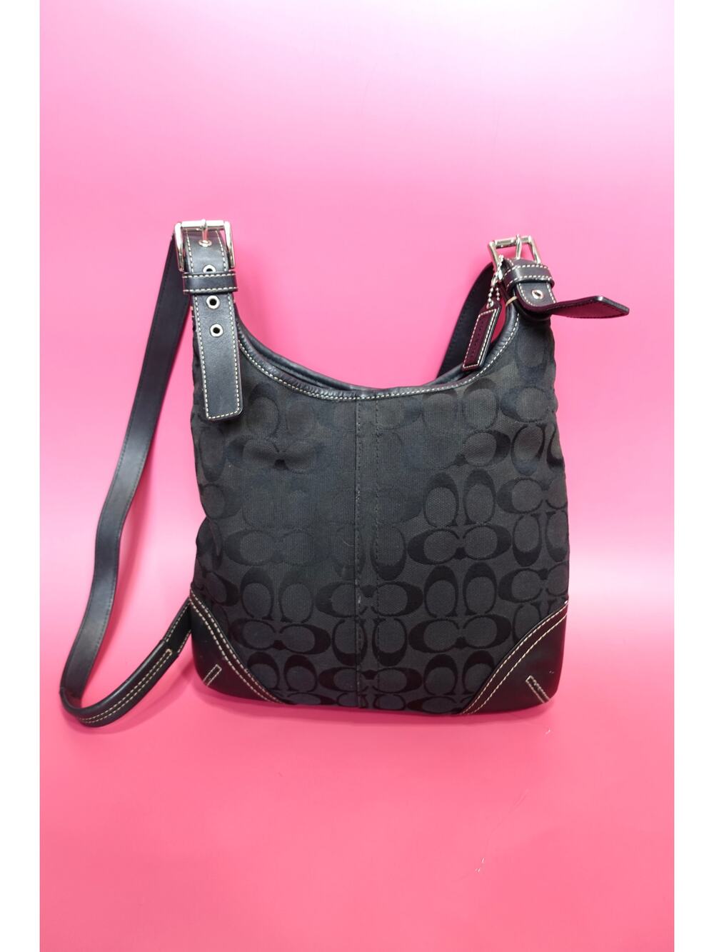 Black Coach Jacquard Crossbody